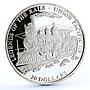 Liberia 20 dollars Trains Railway Locomotive Union Pacific 119 silver coin 2001