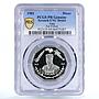 Iraq 1 dinar National Army Air Forces Plane Jet PR Genuine PCGS nickel coin 1981