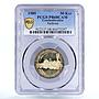 Czechoslovakia 50 korun Breclav Brno Railroad Train PR68 PCGS silver coin 1989