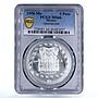 Mexico 5 pesos Precolombina Quetzalcoatl Toltec MS66 PCGS silver coin 1998