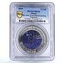 Ghana 2 cedis 50 Years Moon Landing Astronaut Space MS70 PCGS titanium coin 2019