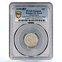China Kirin 10 Cents Guangxu Dragon Flower Vase LM534 Genuine PCGS Ag coin 1900