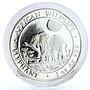 Somalia 100 shillings African Wildlife Elephants Animals Fauna silver coin 2011