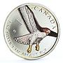 Canada 5 dollars Endangered Wildlife Red Tailed Hawk Bird colored Ag coin 2015