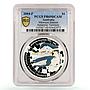 Australia 1 dollar Mawson Antarctic Station Penguin Fauna PR69 PCGS Ag coin 2004