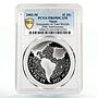 Spain Meeting of Two Worlds Latin America Map PR69 PCGS silver medal coin 2002