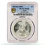Egypt 5 pounds 30 Years October War Soldier Flag Pyramids MS66 PCGS Ag coin 2003