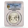 Egypt 1 pound FAO Woman Looking in Microscope MS66 PCGS silver coin 1978