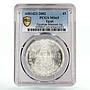 Egypt 5 pounds National Museum Building Architecture MS65 PCGS silver coin 2002