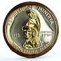Minerva 35 dollars X1 Fantasy Torch Helmeted Woman gilded silver coin 1973