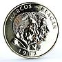 Philippines 25 piso Marcos and Reagan Meeting silver coin 1982