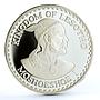 Lesotho 50 maloti 110 Years King Moshoeshoe Crocodiles Fauna silver coin 1980