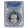 Cambodia 5000 riels Apsara Dancers Khmer PR63 PCGS proof silver coin 1974