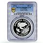 Costa Rica 50 colones Conservation Green Turtle PR68 PCGS silver coin 1974