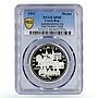Czechoslovakia Independence Kde Domov Muj Architecture SP68 PCGS Ag medal 1993