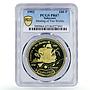 Saharawi 100 pesetas Meeting of Two Worlds Ship Clipper PR67 PCGS Cu coin 1997