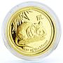 Australia 15 dollars Lunar II Year of Mouse 1/10 oz proof gold coin 2008