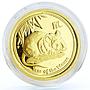 Australia 15 dollars Lunar Calendar II Year of the Mouse proof gold coin 2008