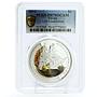 Tuvalu 1 dollar USS Constitution Ship Clipper PR70 PCGS colored silver coin 2012