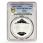 Russia 3 rubles Petersburg Peterhof Palace Architecture PR70 PCGS Ag coin 2015