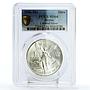 Mexico 1 onza Libertad Angel of Independence MS66 PCGS silver coin 1986
