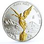 Mexico 1 onza Libertad Angel of Independence gilded silver coin 2008