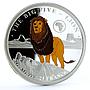 Burundi 25 francs African Big Five Lion Animals Fauna colored silver coin 2019