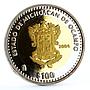 Mexico 100 pesos 180 Years Federation Michoacan Coat of Arms AgAu coin 2004