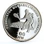 Uzbekistan 100 som Independence Olympic Glory Museum Tennis Player Ag coin 2001
