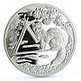 Niue 1 dollar Nature Siberian Sable Animals Fauna proof silver coin 2007