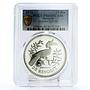 Malaysia 25 ringgit Conservation Hornbill Bird Fauna PR66 PCGS silver coin 1976