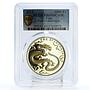 Togo 1000 francs Lunar Calendar Year of the Dragon PR69 PCGS gilded Ag coin 2012