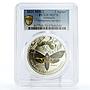 Abkhazia 3 apsars Local Fauna Acherontia Butterfly MS70 PCGS Ni coin 2021