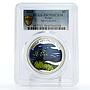 Palau 5 dollars Marine Life Protection Moorish Idol Fauna PR70 PCGS Ag coin 2005