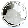 Turkey 20 lira Endangered Wildlife Long Eared Hedgehog Fauna silver coin 2005