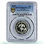 Georgia 10 lari 3000 Years of Statehood Lion PR67 PCGS silver coin 2000
