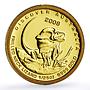 Australia 5 dollars Discovers Neck Lizard Animals Fauna proof gold coin 2008