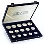 Mexico set of 15 coins Football World Cup 1986 silver coins 1985 - 1986