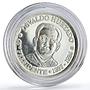 Ecuador 1000 sucres 45th President Osvaldo Hurtado Politics silver coin 2020