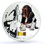 Fiji 2 dollars Home Pets Basset Hound Dog Animals colored silver coin 2013