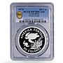 Costa Rica 50 colones Conservation Green Turtle PR70 PCGS silver coin 1974