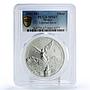 Mexico 1 onza Libertad Angel of Independence MS67 PCGS silver coin 2001