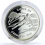 Mongolia 500 togrog Grenoble Olympic Games Skier Sports proof silver coin 2004