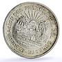 Mexico 5 pesos Opening of Southeastern Railroad Trains Railways silver coin 1950