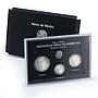 Mexico set of 3 coins Precolombina Chaac Mool Statue Sculpture silver coins 1994