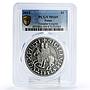 Palau 1 dollar Templar Knights Equestrians Horsemans MS69 PCGS CuNiAg coin 2013