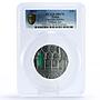 Palau 10 dollars Tiffany Art Venetian Gothic Cathedral MS70 PCGS Ag coin 2013