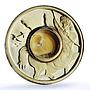 Cook Islands 1 dollar Gemstone Zodiac Signs series Sagittarius gilded coin 2003
