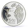 Colombia 750 pesos Endangered Wildlife Colibri Bird Fauna proof silver coin 1978