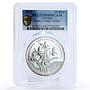 Ukraine 10 hryvnias Lady Slipper Orchid Flower Flora PR68 PCGS silver coin 2016